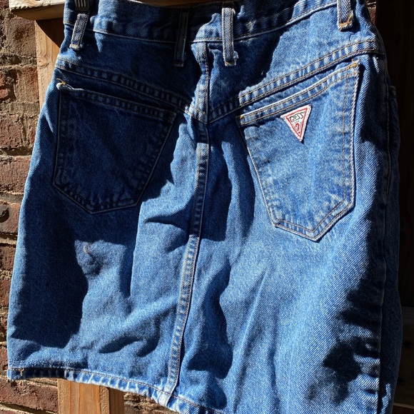 Vintage Guess Denim Jean Hi-Waisted Skirt 26W - Picture 12 of 15